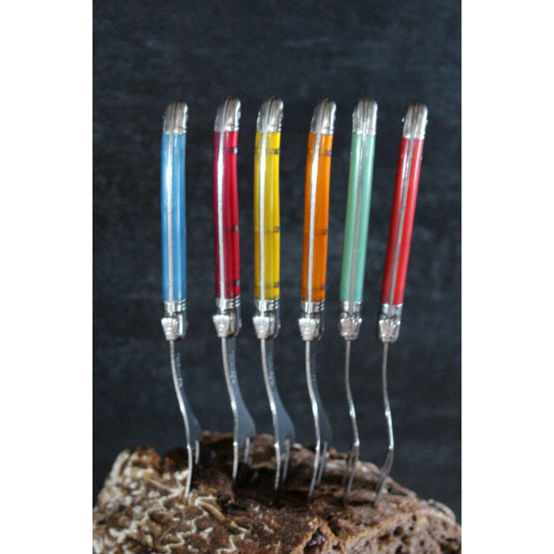 Laguiole Rainbow Mini Cheese Forks (Set of 12) | Multicolor
