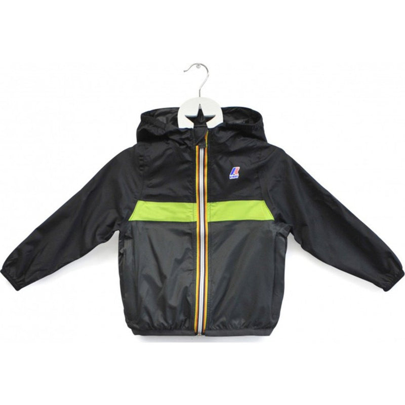 K-Way Claude Color Block Kids 3.0 Jacket | Black/Acid Green/Grey K004BD0CBK