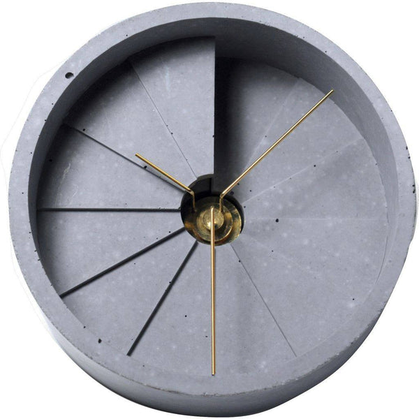 26 Design 4th Dimension Concrete Table Clock | Gold / Gray CC02000