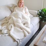 Zestt Comfy Knit Organic Cotton Throw | White