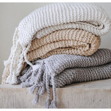 Zestt Comfy Knit Organic Cotton Throw | White