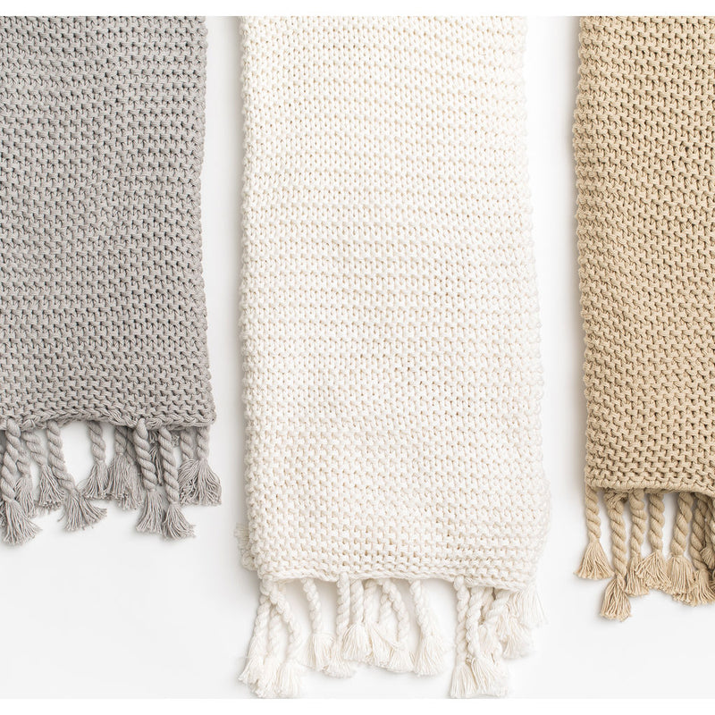 Zestt Comfy Knit Organic Cotton Throw | White
