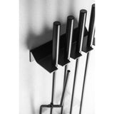 Conmoto Murus Wall-Mounted Fireplace Tool Set | Black Steel