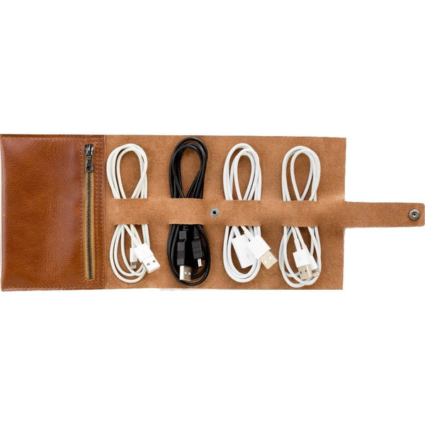 This is Ground Cordito Rollup Cord and Plug Organizer | Cognac CORD-CGNC