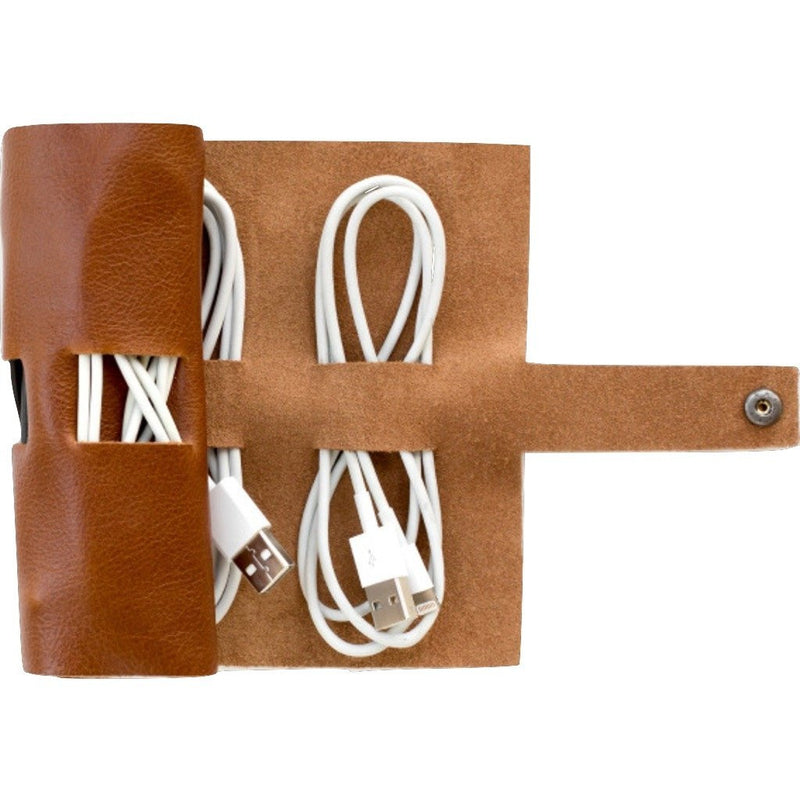 This is Ground Cordito Rollup Cord and Plug Organizer | Cognac CORD-CGNC