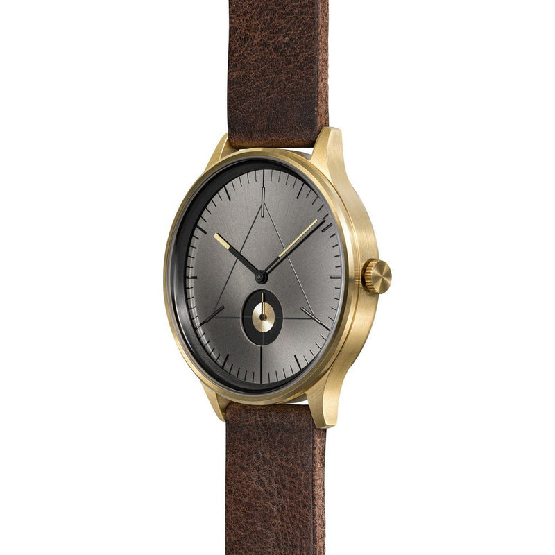 Cronometrics The Architect PVD Gold/Gunmetal Watch | Dark Brown Italian Leather CM01WL14
