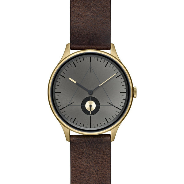 Cronometrics The Architect PVD Gold/Gunmetal Watch | Dark Brown Italian Leather CM01WL14