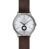 Cronometrics The Architect Brushed Steel Watch | Dark Brown Italian Leather CM01WL09