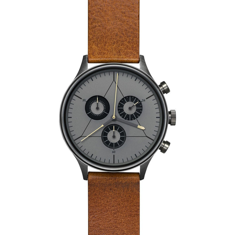 Cronometrics The Engineer PVD Gunmetal Watch | Brown Italian Leather CM02WL21
