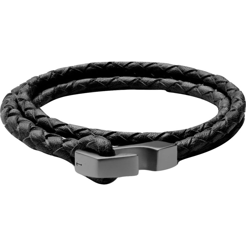 Miansai Matte Black Rhodium Plated Ipsum Wrap Bracelet | Asphalt- 101-0116-006