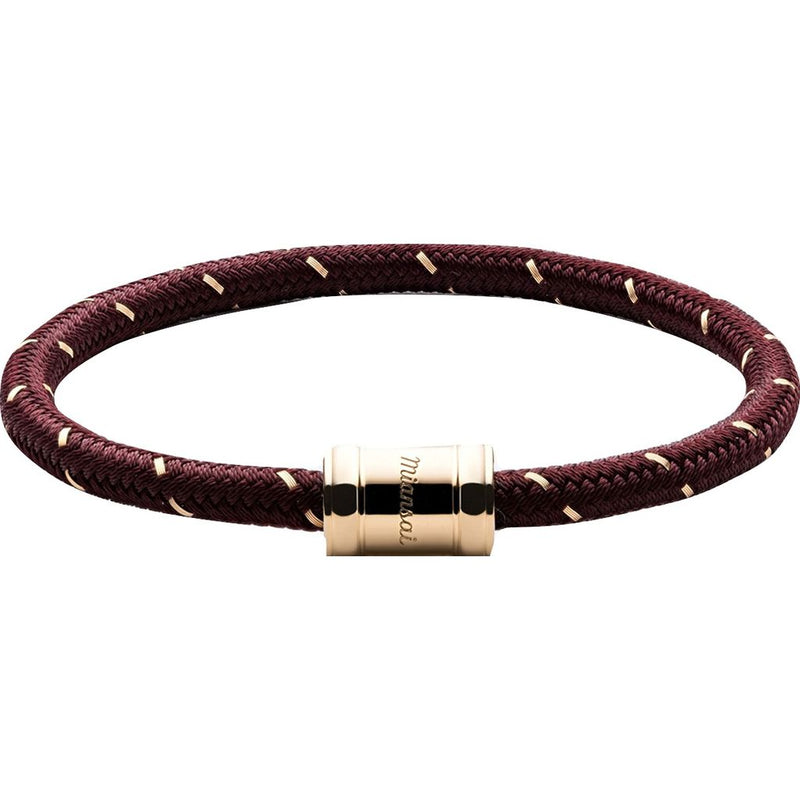 Miansai Women's Gold Plated Mini Single Rope Casing Bracelet | Oxblood- 101-0166-001