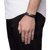 Miansai Matte Black Rhodium Plated Moore Wrap Bracelet | Asphalt