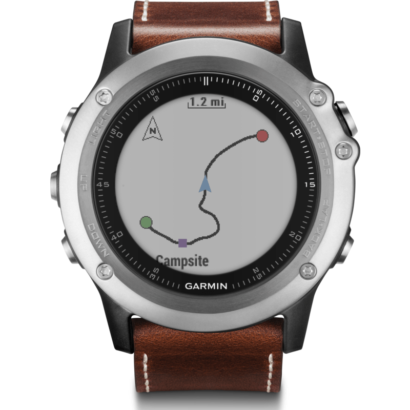Garmin Fenix 3 Sapphire Multi-Sport GPS Watch | Silver/Leather