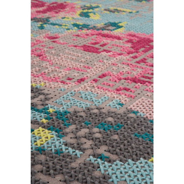 Gan Canevas Flowers Naturales Rug | Dark Gray 02CN21202CL76