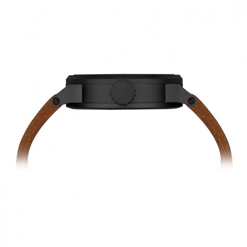 Tsovet SVT-FW44 Swiss Quartz Matte Black Watch | Brown Leather