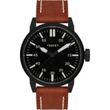 Tsovet SVT-FW44 Matte Black Watch | Brown Leather