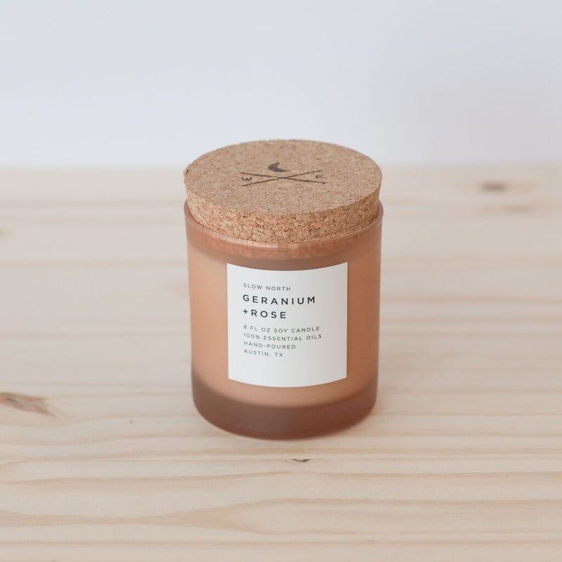 Slow North Tumbler Candle | Geranium + Rose