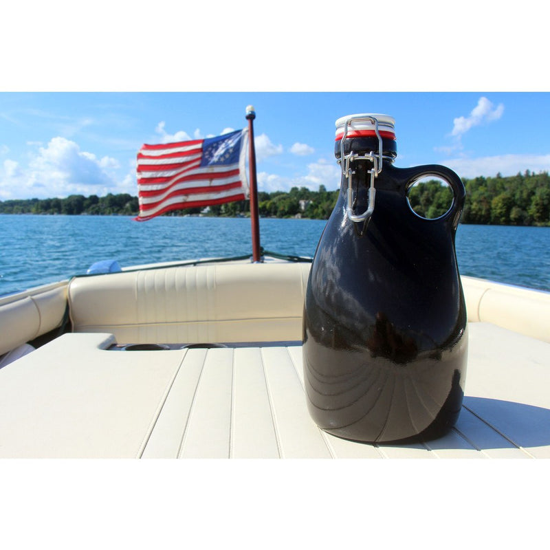 Orange Vessel Co. Stoneware Growler 64 oz. | Gloss Black