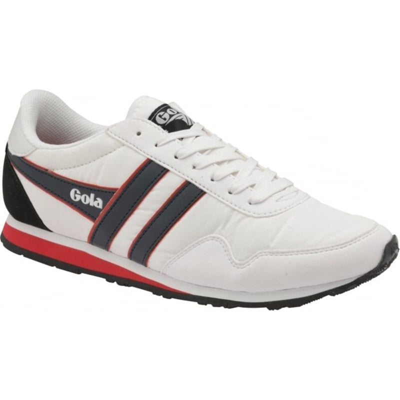 Gola Men's Monaco Trainer Sneakers | White/Navy/Red