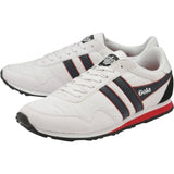 Gola Men's Monaco Trainer Sneakers | White/Navy/Red