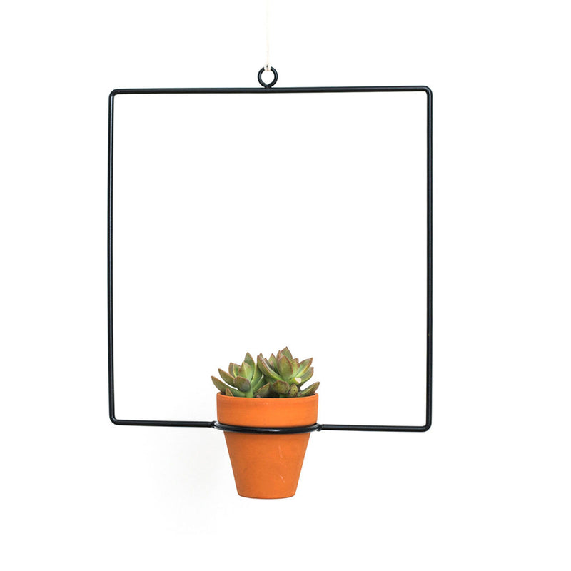 NewMade LA Square Hanging Planter | Black- PLH03
