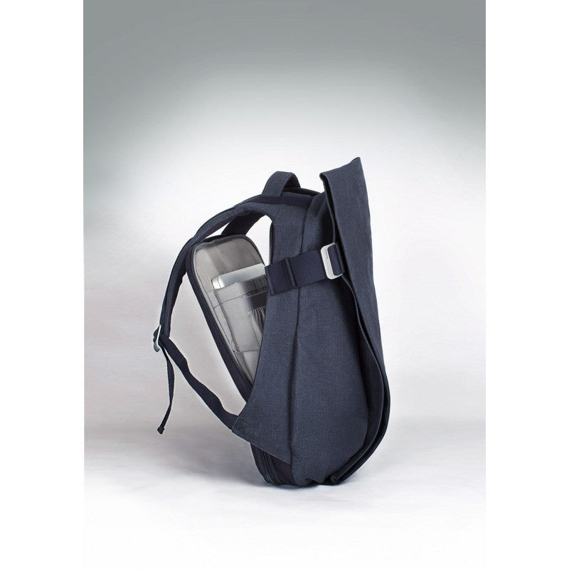 Cote et Ciel Isar Medium Raw Canvas Backpack | Anthracite Blue