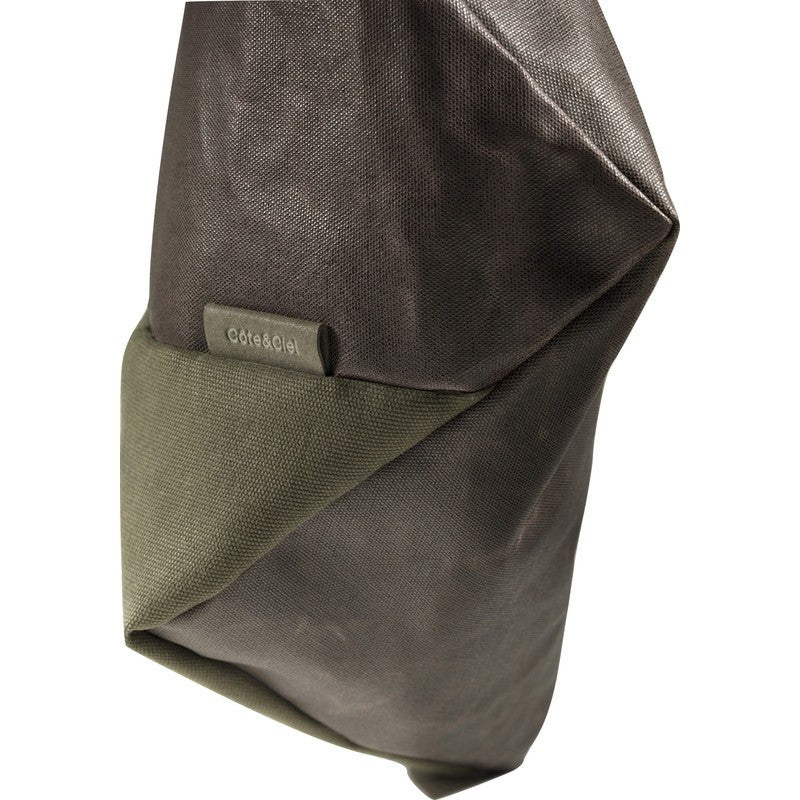 Cote&Ciel Kalix Large Feldspath Coated Canvas Tote Bag | Puce/Olive Green 28324