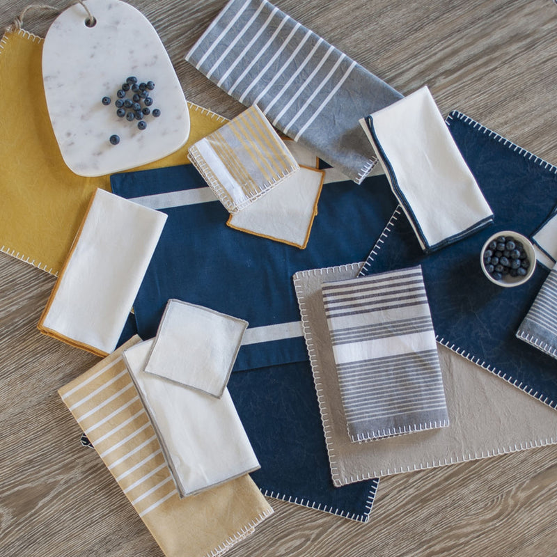 Zestt Monterey Set of 4 Organic Cotton Dinner Napkins | Navy