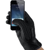 Mujjo Leather Crochet Touchscreen Gloves | Black