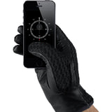 Mujjo Leather Crochet Touchscreen Gloves | Black