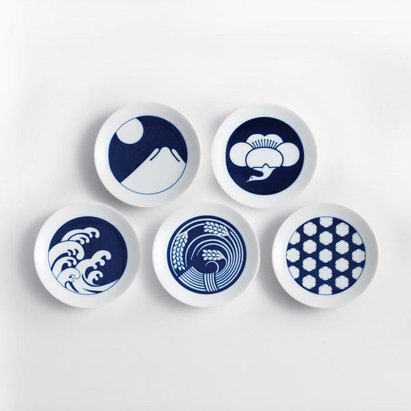 Kihara Mamezara Season Plates Set of 5-KI-setSP