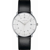 Junghans Max Bill Ltd. Graphic Line Quartz Date Watch | Black Calfskin 041/4762.00