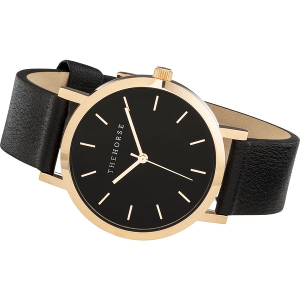 The Horse Mini Original Rose Gold Watch | Black/Black MA11