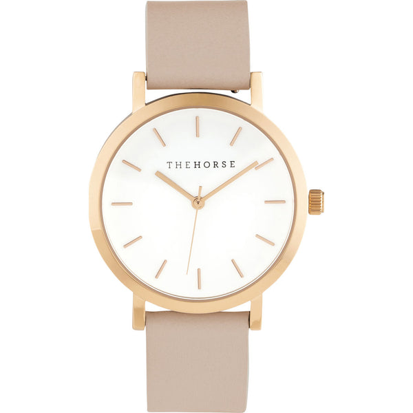 The Horse Mini Original Rose Gold Watch | White/Blush MA14 