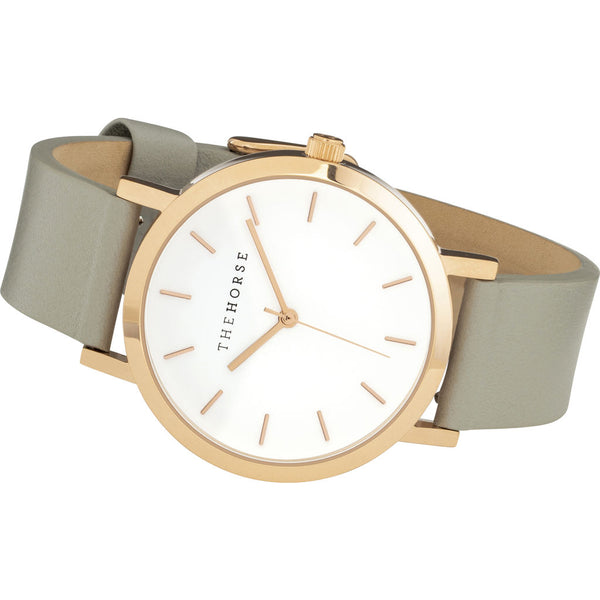 The Horse Mini Original Rose Gold Watch | White/Grey MA23