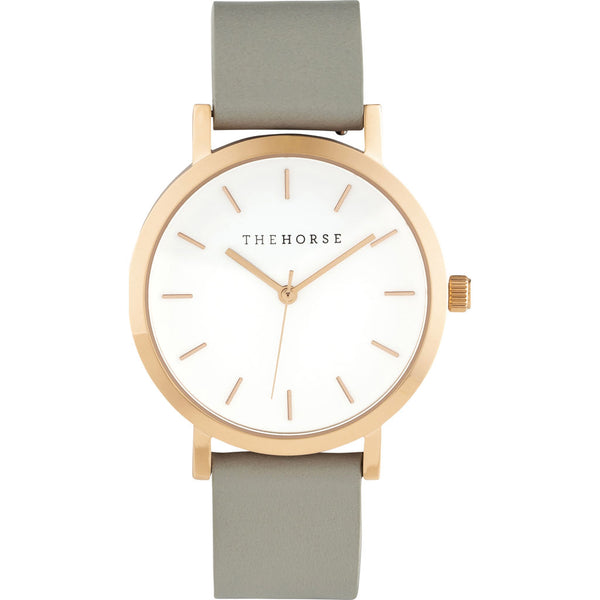 The Horse Mini Original Rose Gold Watch | White/Grey – Sportique display picture 3