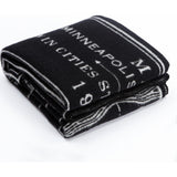 Faribault Saint Paul Map Wool Throw | Black 18600 50x65