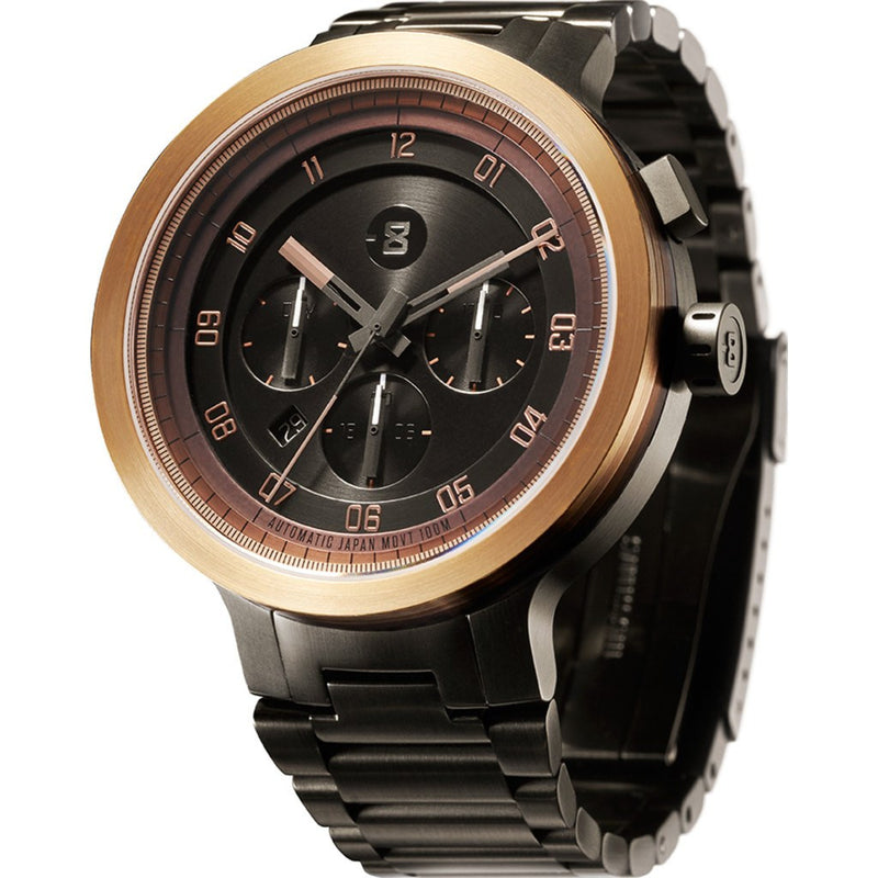 Minus-8 Layer 24 Gold/Black Automatic Watch | Steel P024-004-BG-ML