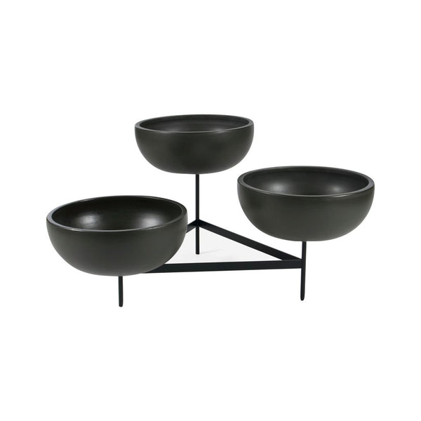 Modernica Case Study Large Bowls with Tri Stand | Charcoal CER-W-BWL-22-9-TRI-CHR
