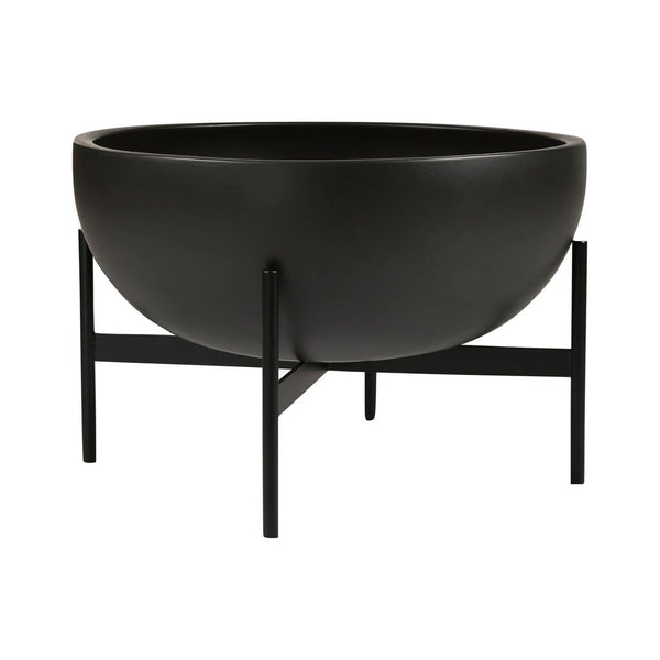 Modernica Case Study Large Bowl with Metal Stand | Charcoal CER-W-BWL-22-9-MET-CHR