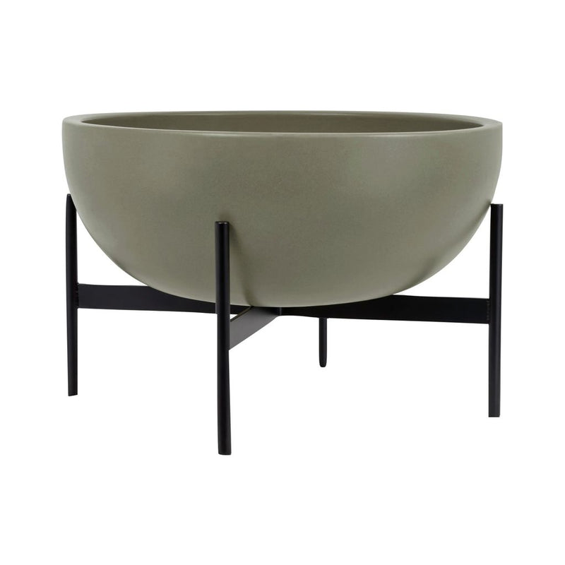 Modernica Case Study Large Bowl with Metal Stand | Pebble CER-W-BWL-22-9-MET-PEB
