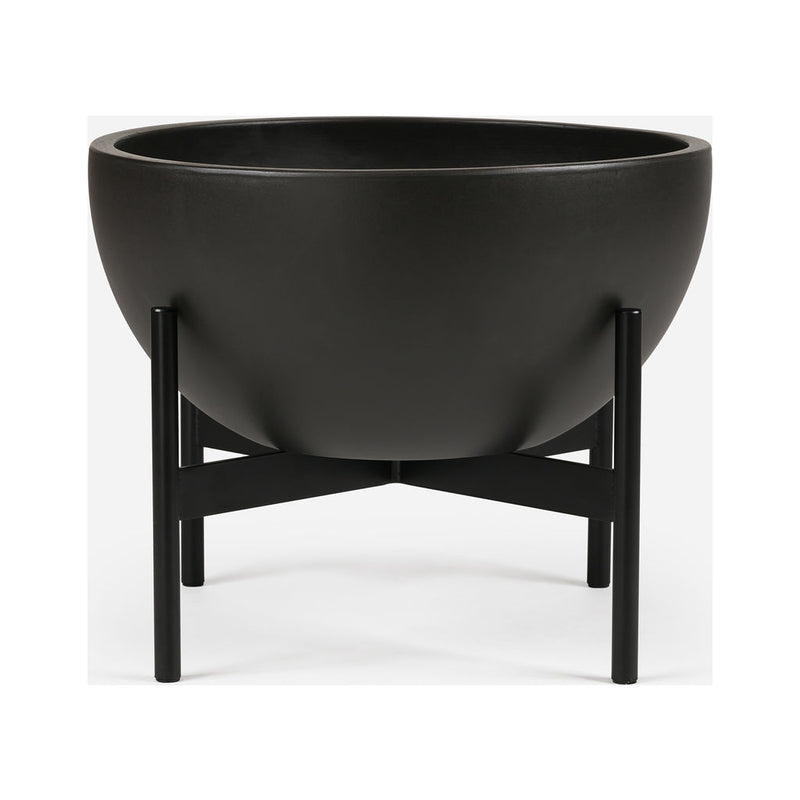 Modernica Case Study Medium Bowl with Metal Stand | Charcoal CER-W-BWL-16-7-MET-CHR