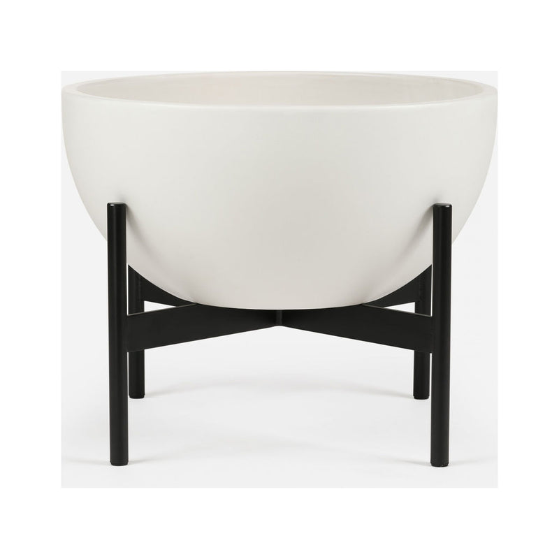 Modernica Case Study Medium Bowl with Metal Stand | White CER-W-BWL-16-7-MET-WHT
