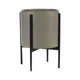 Modernica Case Study Large Cylinder with Metal Stand | Pebble CER-W-CYL-13.125-12-MET-PEB