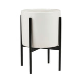 Modernica Case Study Small Cylinder With Metal Stand | White CER-W-CYL-11.5-10-MET-WHT