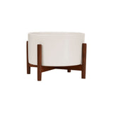 Modernica Ceramic Tabletop Cylinder Planter | White