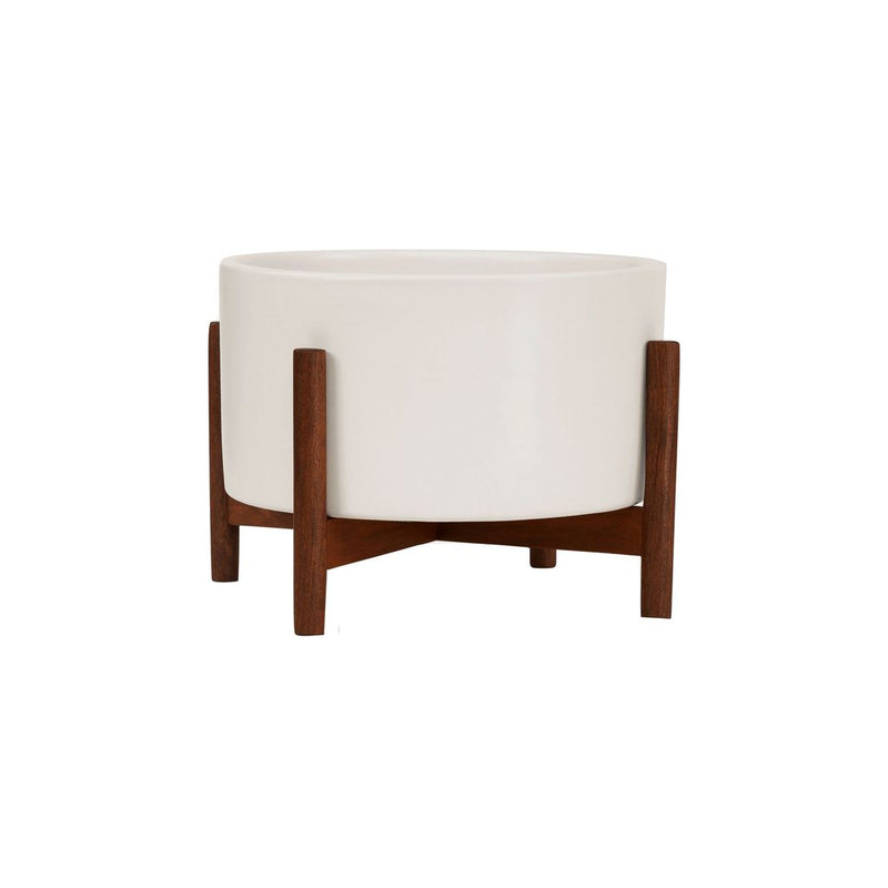 Modernica Ceramic Tabletop Cylinder Planter | White