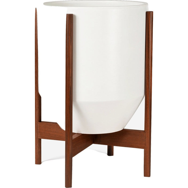 Modernica Case Study Large Walnut Hex With Wood Base Chair | White CER-W-HEX-13.125-15-BWA-WHT