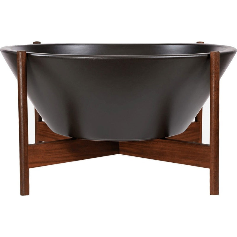 Modernica Case Study Large Walnut Wok With Stand Chair | Charcoal CER-W-WOK-22-8-BWA-CHR
