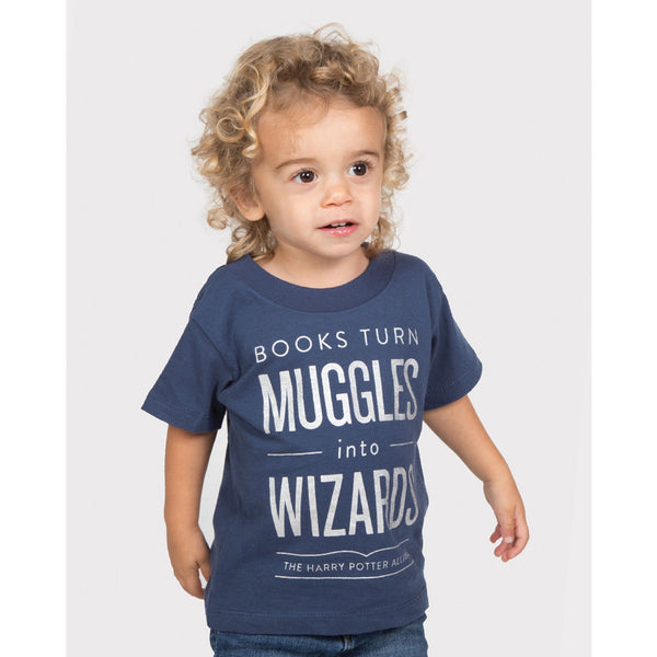 Out of Print Books Turn Muggles into Wizards Kid's T-Shirt | Blue 4/5 YR Y-2045
